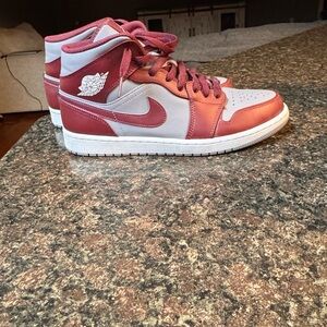 Nike Red and Gray High-Top Sneakers